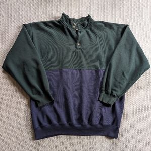 VTG Cheetah Mervyns Men's Large Long Sleeve Pullover Sweatshirt Blue Green